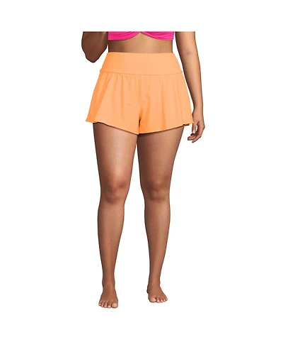 Lands' End Women's 3" Pinchless Flutter Swim Short with Panty