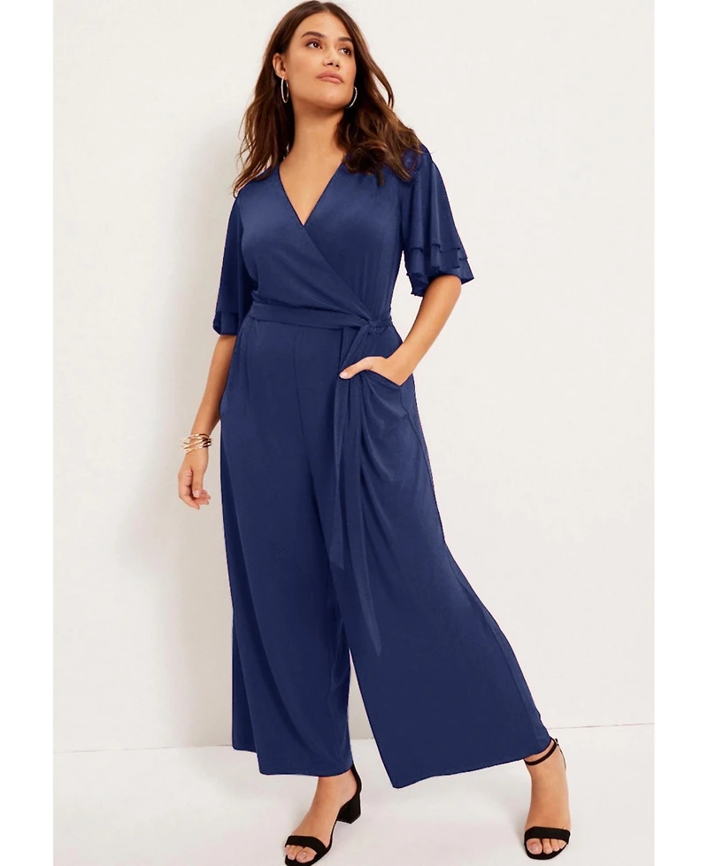 June + Vie Women's Wide-Leg Jumpsuit