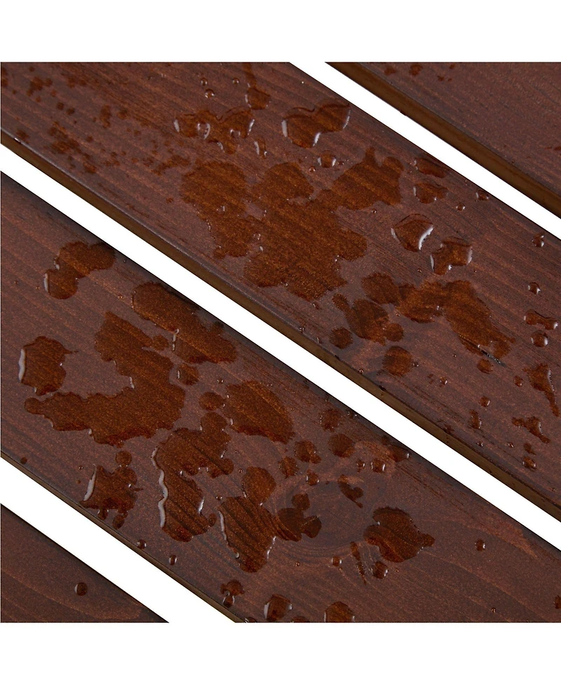 63 in. Brown Round Wood Picnic Table Seats 6 with Umbrella Hole