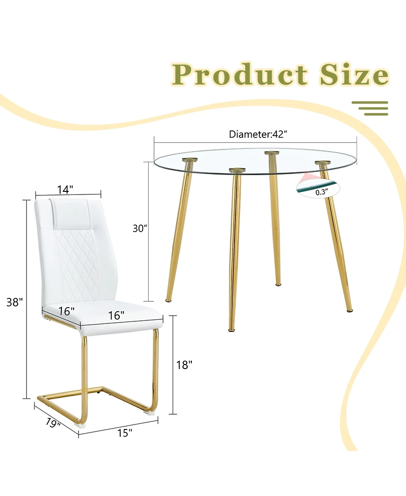 Streamdale Glass Table & 6 Pu Leather Chairs - Modern & Luxurious