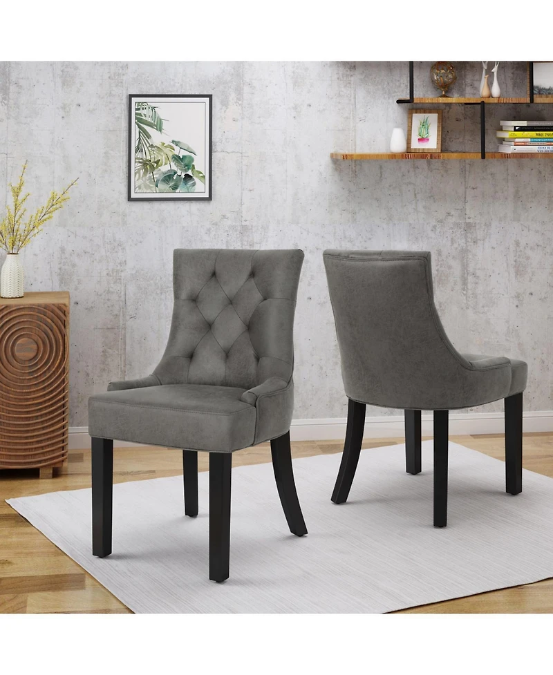 Streamdale Diamond Stitch Slate Dining Chairs