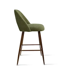 Set of 4 Counter Height Stools, Modern Kitchen Island Chairs with Walnut Metal Legs-Maison Boucle