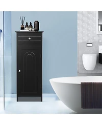 Wooden Storage Free-Standing Floor Cabinet with Drawer and Shelf