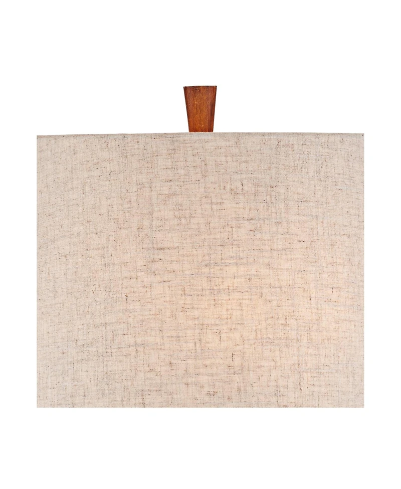 360 Lighting Omar Modern Modern Mid Century Table Lamps 28 3/4" Tall Set of 2 Brown Wood Oatmeal Tapered Drum Shade for Bedroom Living Room Bedsi