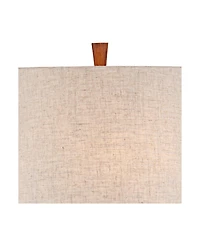 360 Lighting Omar Modern Modern Mid Century Table Lamps 28 3/4" Tall Set of 2 Brown Wood Oatmeal Tapered Drum Shade for Bedroom Living Room Bedsi