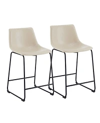 Streamdale Vintage Faux Leather Counter Stools (Set of 2)