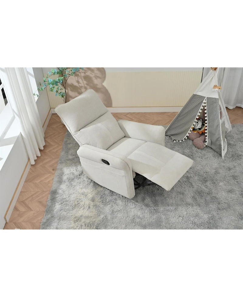 Streamdale 360 Swivel Rocker Recliner Chair - Gray Fabric