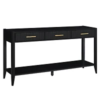 Streamdale Modern Entryway Table with Striped Drawers and Long Legs