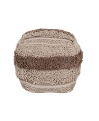Soft Striped Pouf Ottoman for Home Accent Footrest and Extra Seating