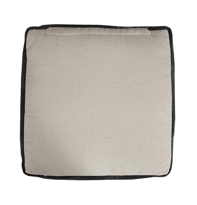 18" Black 100% Cotton Ottoman