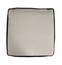 18" Black 100% Cotton Ottoman
