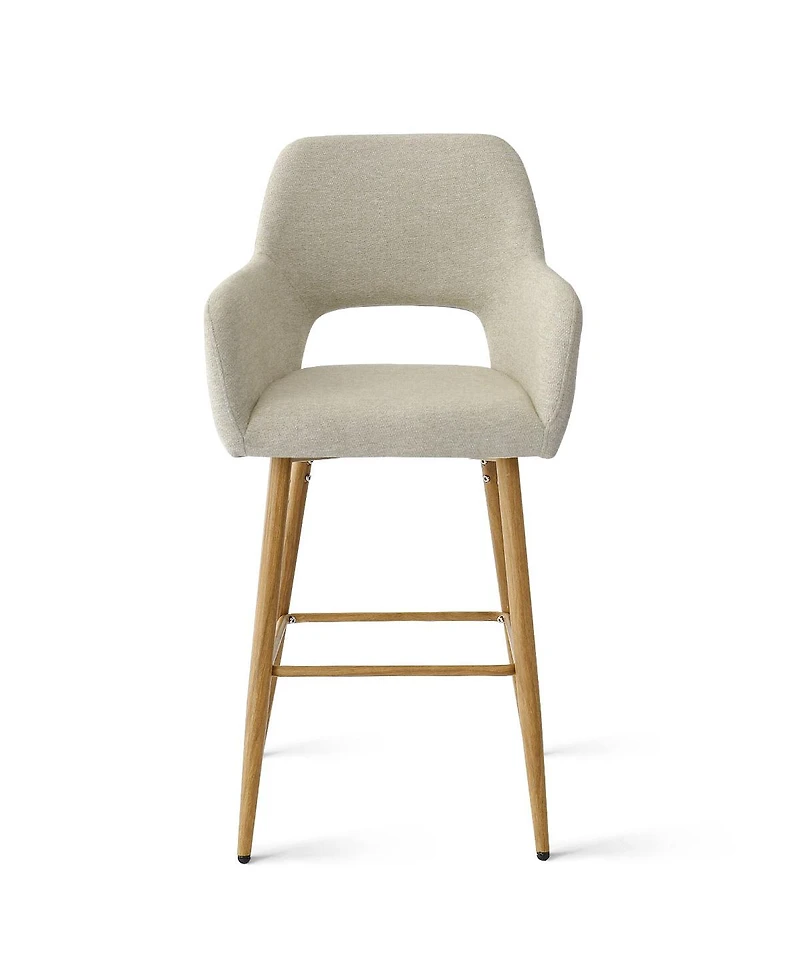 Set of 4 Upholstered Counter Height Bar Stools with Armrests, Modern Chairs for Kitchen Island-Maison Boucle