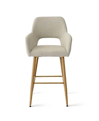 Set of 4 Upholstered Counter Height Bar Stools with Armrests, Modern Chairs for Kitchen Island-Maison Boucle