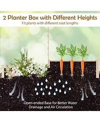 Raised Garden Bed with Trellis 87 Inch Wooden Elevated Planter with 2 Planter Boxes