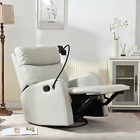 360° Swivel Rocking Recliner Chair with Padded Backrest for Nursery