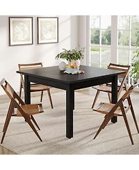 Tribesigns Wood Dining Table, Modern Kitchen Table for Room, 2-4 People Room Square Dinner Tables with Wooden Legs Thick Top S