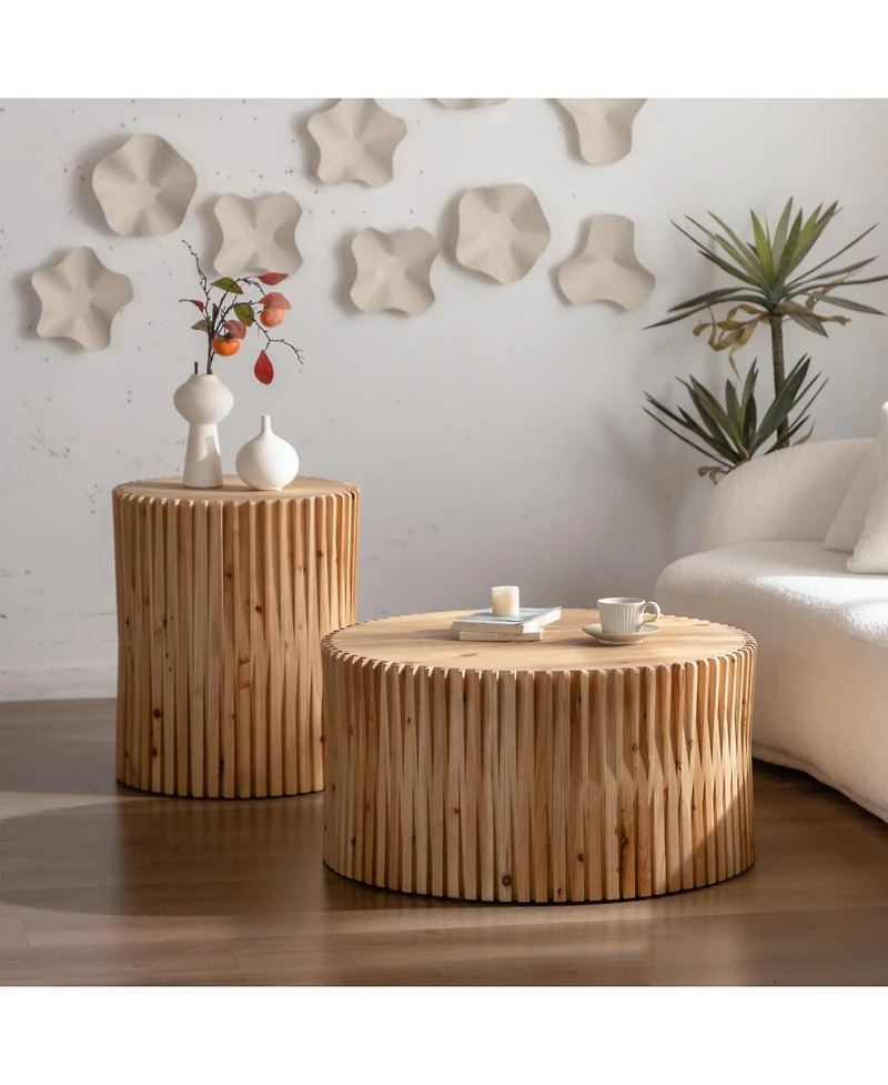 Streamdale Retro Cylindrical Coffee Table Set (2)