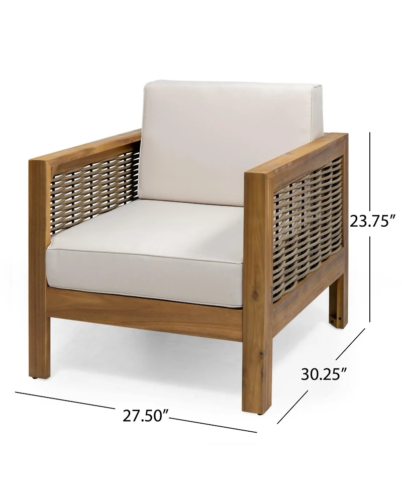 Streamdale Acacia Wood Club Chairs (Set of 2) - Teak Finish