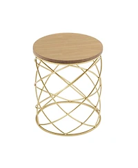 Streamdale Golden Side table (Mdf Top+ Metal Frame)