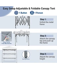 6.6 x 6.6 Feet Outdoor Pop-up Canopy Tent with Upf 50+ Sun Protection