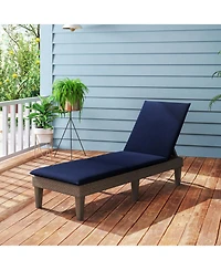 Patio Lounge Outdoor Recliner Chair with Cushion 3-Position Adjustable Backrest