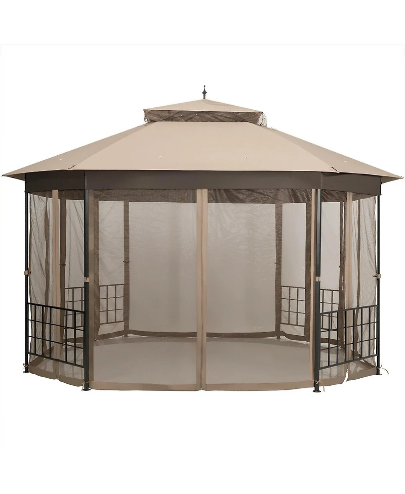 10 x 12 Octagonal Patio Gazebo with Mosquito Net
