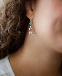 Barse Genuine Turquoise Magnesite and Sterling Silver Boot Charm Earrings