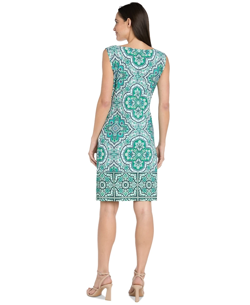 R & M Richards Women's Drape-Front Jacket and Necklace Dress Set