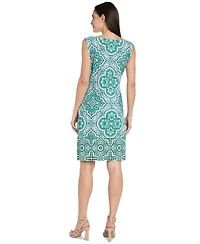 R & M Richards Women's Drape-Front Jacket and Necklace Dress Set