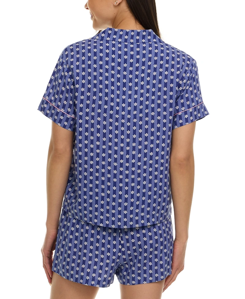 Flora by Nikrooz Women's Joselyn Notched-Collar Short Pajama Set