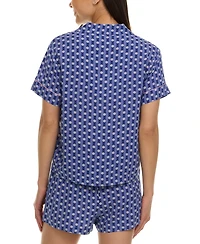 Flora by Nikrooz Women's Joselyn Notched-Collar Short Pajama Set
