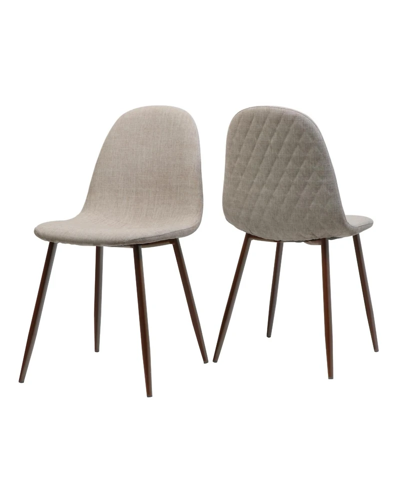 Streamdale Wheat Fabric Dining Chairs - Set of 2