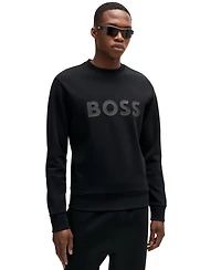 Boss by Hugo Boss Men's Sandwich Logo Stretch-Cotton Sweatshirt