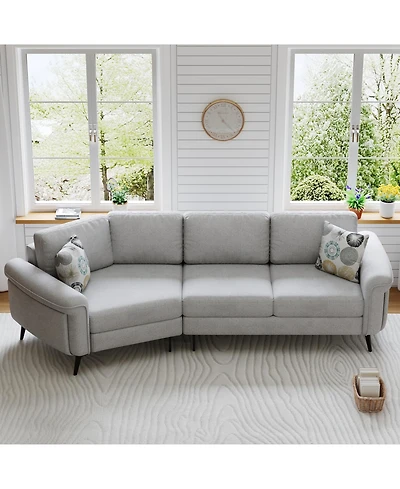 Streamdale 111" Curved Sofa with Pillows