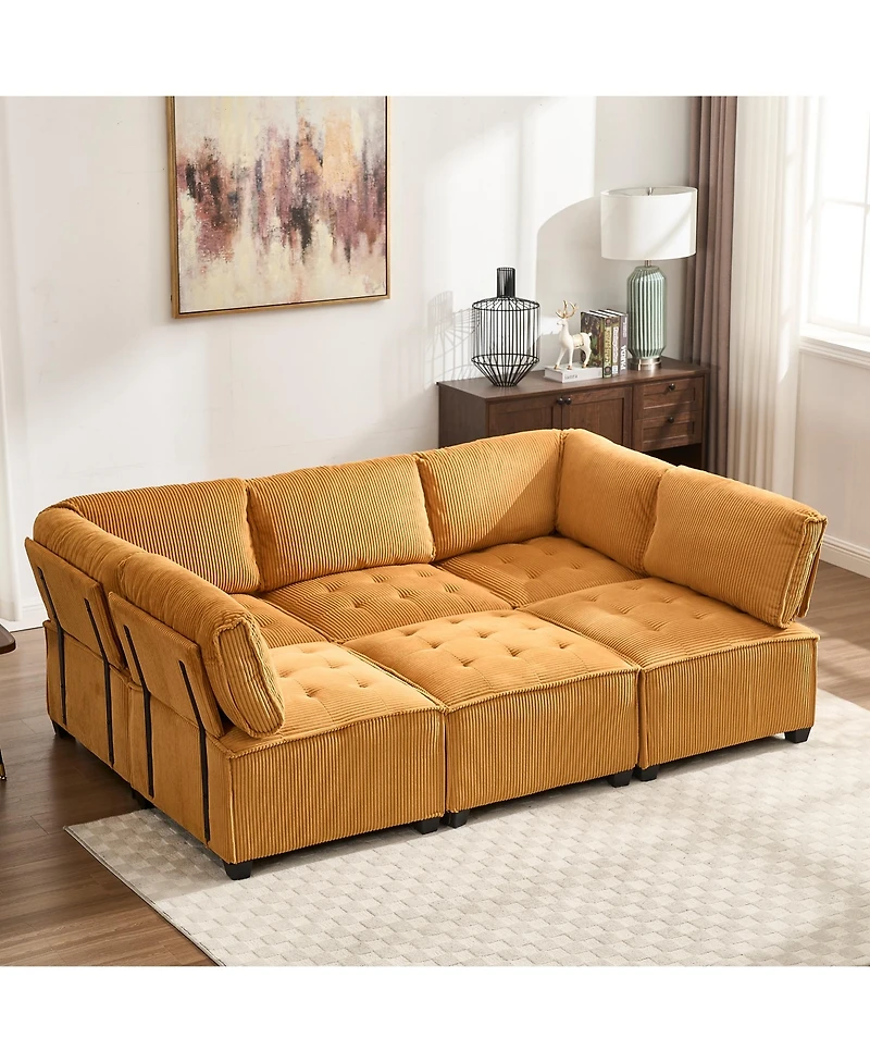 Streamdale Furniture U-Shaped Modular Sectional Sofa with Reversible Chaise