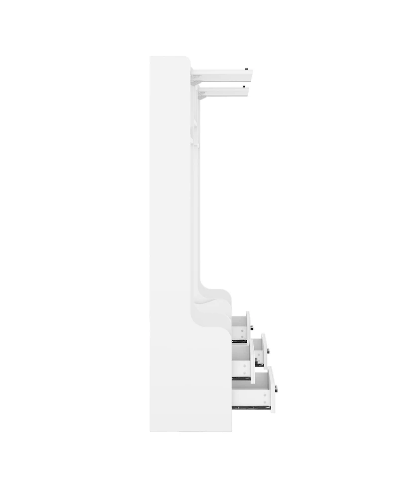 Streamdale 4-in-1 Hall Tree Coat Rack, Shoe Bench, Storage - White