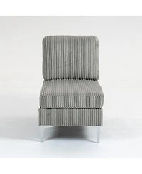 Streamdale Gray Corduroy Modular Armless Seat
