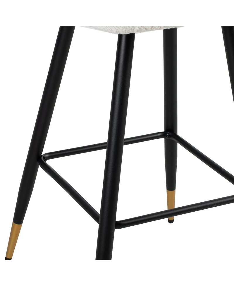 Streamdale Modern 30" Barstool with White Seats and Black & Gold Accents