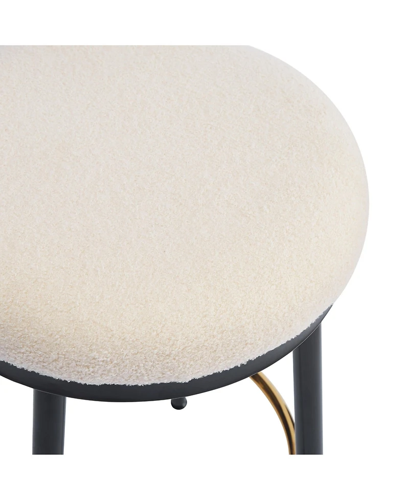 Streamdale Modern Counter Stools (4 Pack), 24.75" Tall, White with Iron Frame and Sponge Cushion