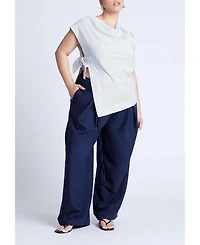 Eloquii Women's Asym Tie Top
