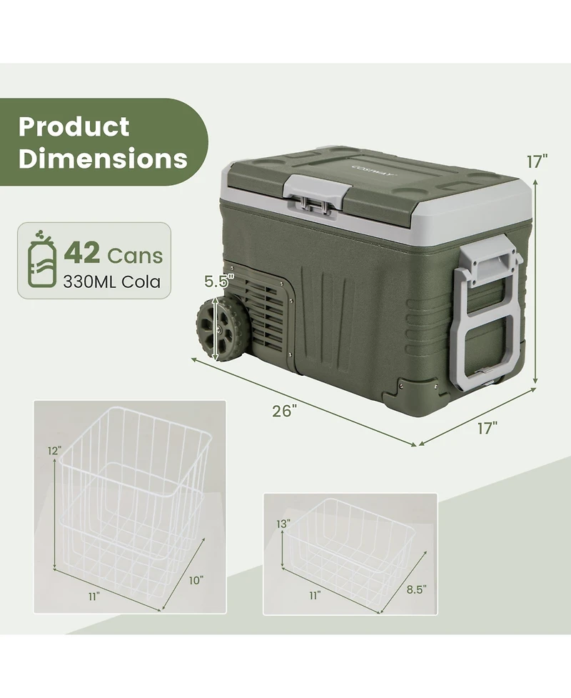 12 Volt Car Refrigerator Portable Car Fridge with Adjustable Range-35L