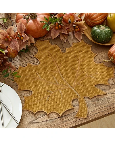 Elrene Textured Fabric Leaf Placemat