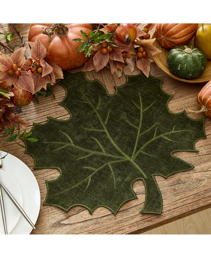 Elrene Textured Fabric Leaf Placemat