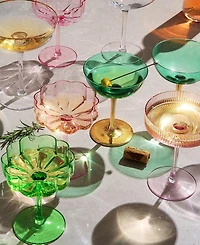 The Wine Savant Flower Coupe Cocktail Glasses, Set of 2