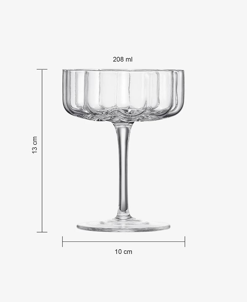 The Wine Savant Khen Vintage Wavy Flower Coupe Glasses, Set of 4