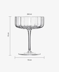 The Wine Savant Khen Vintage Wavy Flower Coupe Glasses, Set of 4