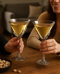 The Wine Savant Skeleton Stemmed Martini Glasses, Set of 2
