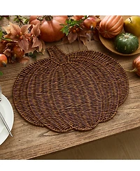 Elrene Wicker Pumpkin-Shaped Woven Placemat