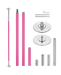 Yescom 10.9 Ft Static Spinning Dancing Pole Kit 45mm Silicone Party Club Exercise Pink