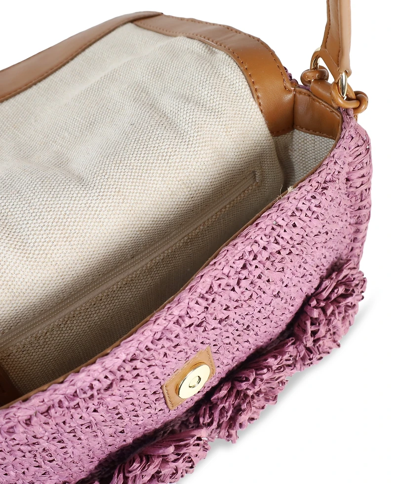 Sam Edelman Phoebe Small Raffia Shoulder Flap Shoulder Bag